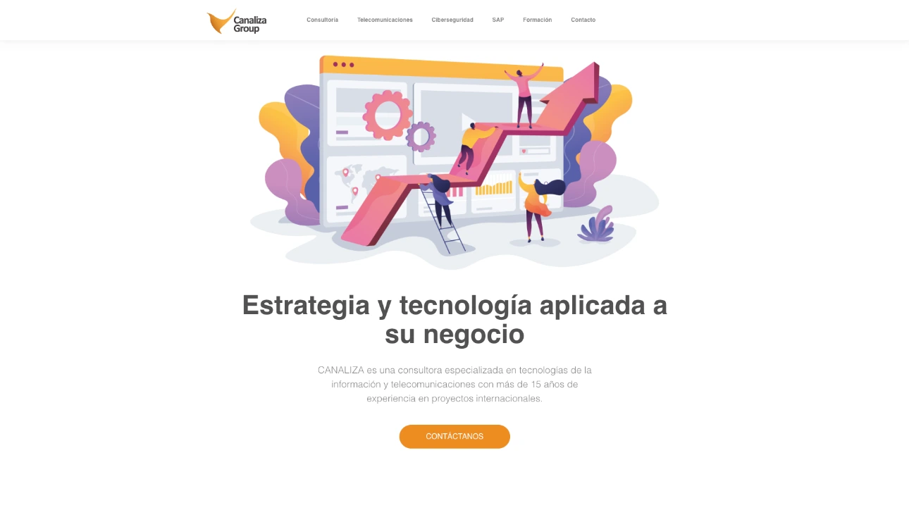 Sitio web de Grupo Canaliza construido por Sentelius